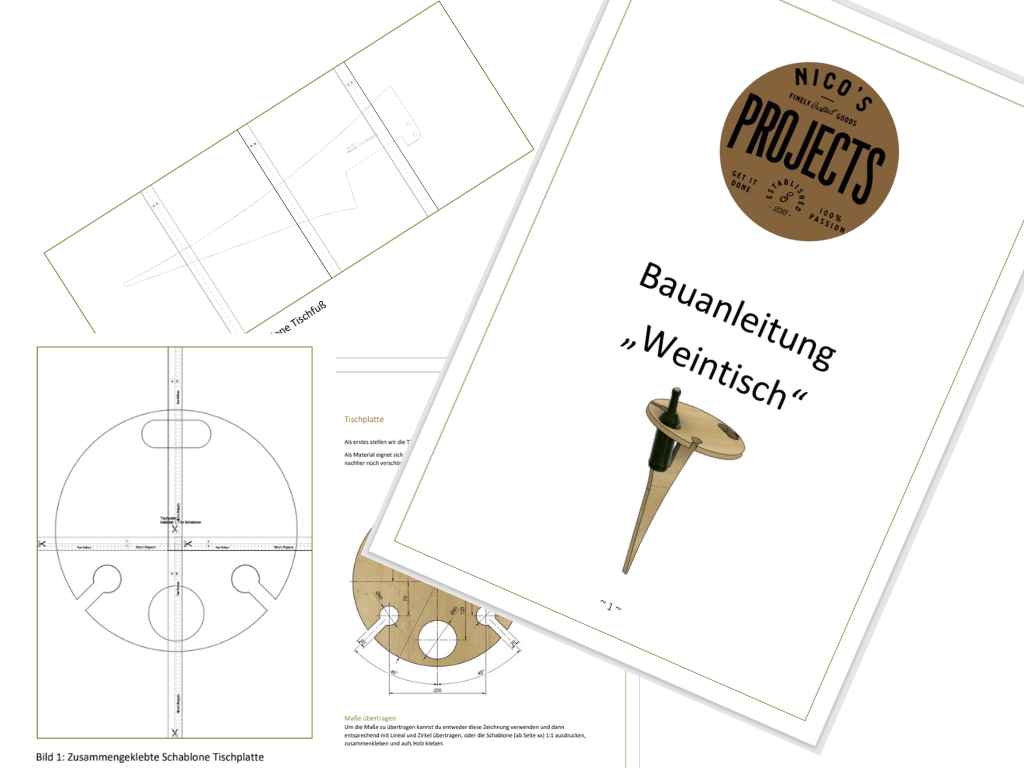 Bauanleitung Weintisch